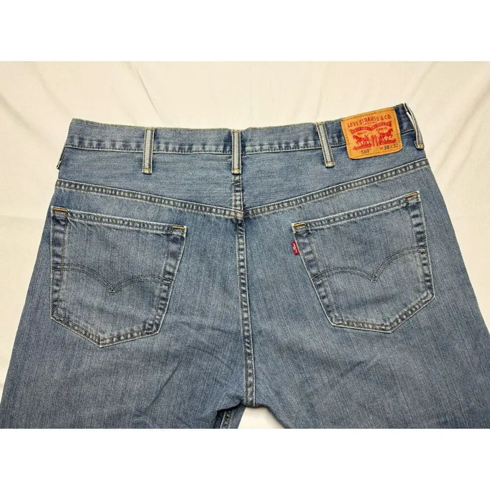Levis 569 Men's Loose Straight Fit Blue‎ Denim Jeans- Size 40x30.5*